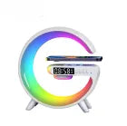 G shape Lamp - G63 bluetooth Speaker-Wireless charger-Digital Alarm Clock-LED Colourful Light, Bluetooth Speaker With RGB Lights - USB speaker,Lamp for Study Table,Bedroom Side Table-Gift Pack Now -Available At - Mardenmart